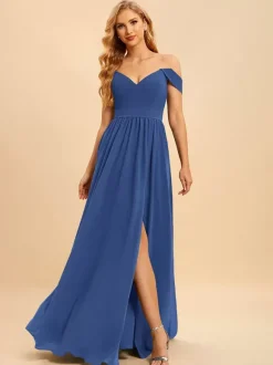 Robes de demoiselle d'honneur en mousseline de soie robe de bal longueur au sol robe de soirée de mariage
