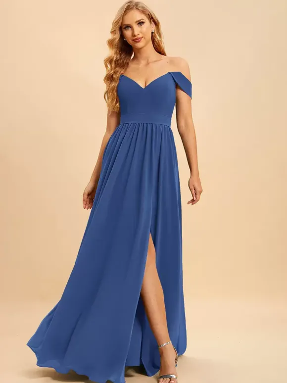 Robes de demoiselle d'honneur en mousseline de soie robe de bal longueur au sol robe de soirée de mariage