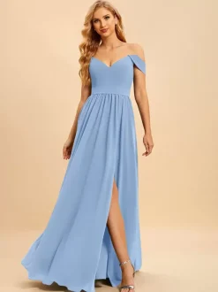 Robes de demoiselle d'honneur en mousseline de soie robe de bal longueur au sol robe de soirée de mariage