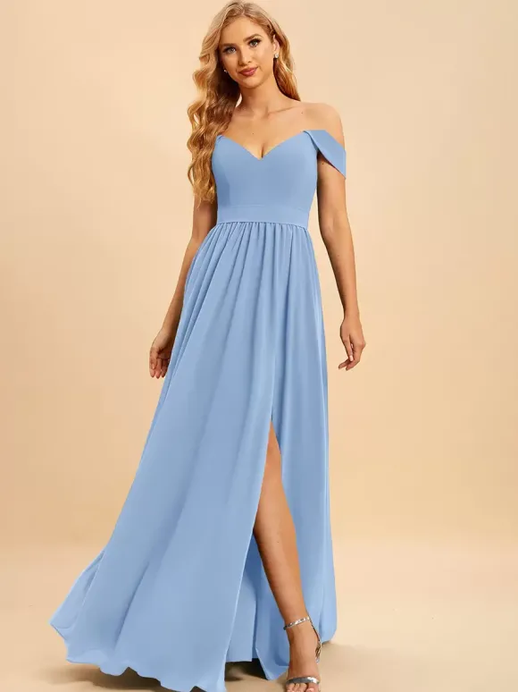 Robes de demoiselle d'honneur en mousseline de soie robe de bal longueur au sol robe de soirée de mariage