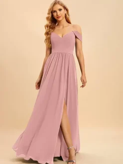 Robes de demoiselle d'honneur en mousseline de soie robe de bal longueur au sol robe de soirée de mariage