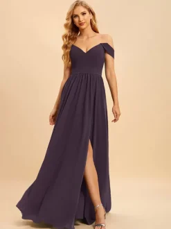 Robes de demoiselle d'honneur en mousseline de soie robe de bal longueur au sol robe de soirée de mariage