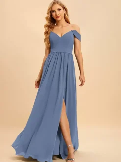 Robes de demoiselle d'honneur en mousseline de soie robe de bal longueur au sol robe de soirée de mariage