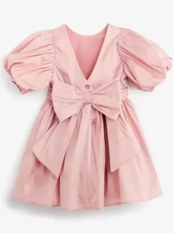 Robes de demoiselle d'honneur de mariage Robes pour occasions spéciales Rose pâle Manches courtes N艙uds
