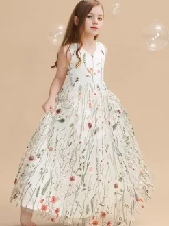 Robes de demoiselle d'honneur de mariage Robes d'occasion spéciale Ivoire sans manches