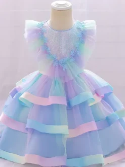 Robes de demoiselle d'honneur blanches robes d'occasion spéciale dentelle rose manches courtes col bijou robes de demoiselle d'honneur