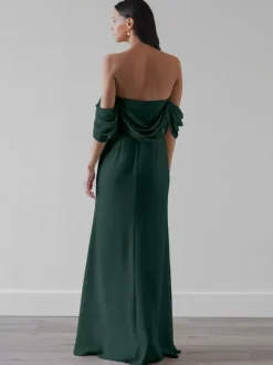 Robes de demoiselle d'honneur Robe de bal trapèze en mousseline de soie longueur au sol