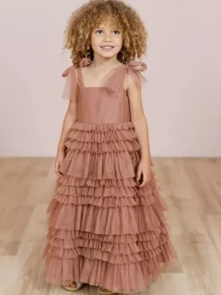 Robes de fille de fleur blanche Blush rose Tulle sans manches bijou cou robes de fille de fleur
