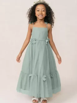 Robes de fille de fleur blanche Organza rose doux sans manches col bijou robes de fille de fleur