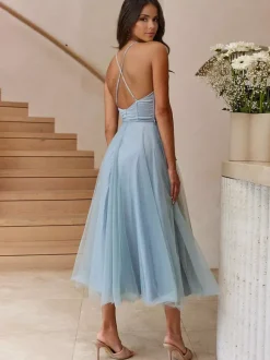 Robes De Soirée À Bretelle Robe Semi-formelle En Couches Sans Manches Plissée À Col En C艙ur Bordeaux