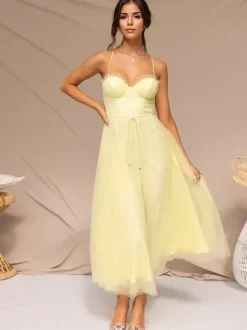 Robes De Soirée À Bretelle Robe Semi-formelle En Couches Sans Manches Plissée À Col En C艙ur Bordeaux