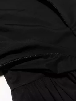 Robes De Soirée Robe Semi-Formelle Noire À Col Bateau Plissée