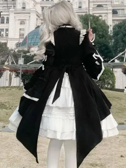 Robes Gothiques Lolita Volants Costume de Bonne Manches Longues Gothique