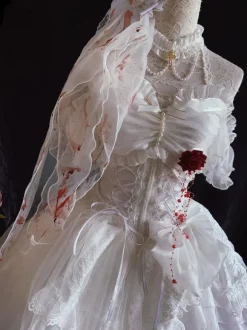 Robes Lolita Gothiques Rose Style Robe de Mariée Lolita JSK