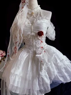 Robes Lolita Gothiques Rose Style Robe de Mariée Lolita JSK