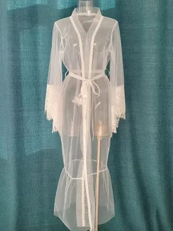 Robes Tulle Dentelle Transparente Lingerie Vêtements de Nuit Chemise de Nuit