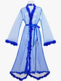 Robes Tulle Plumes Lingerie transparente
