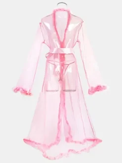 Robes Tulle Plumes Lingerie transparente
