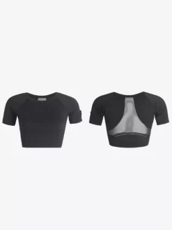 Robes de danse latine noires pour femmes ensemble asymétrique à volants costumes de danse sexy