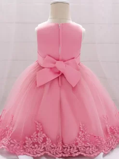 Robes de demoiselle d'honneur blanches robes d'occasion spéciale dentelle blanche sans manches col bijou robes de demoiselle d'honneur