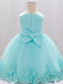 Robes de demoiselle d'honneur blanches robes d'occasion spéciale dentelle blanche sans manches col bijou robes de demoiselle d'honneur