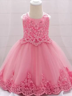 Robes de demoiselle d'honneur blanches robes d'occasion spéciale dentelle blanche sans manches col bijou robes de demoiselle d'honneur