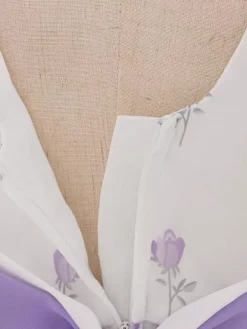 Robes de demoiselle d'honneur blanches en polyester bleu bébé manches courtes col carré robes de demoiselle d'honneur