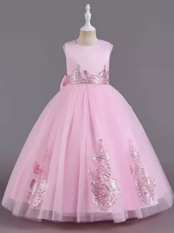 Robes de demoiselle d'honneur en tissu satiné vert sans manches col bijou robes de demoiselle d'honneur