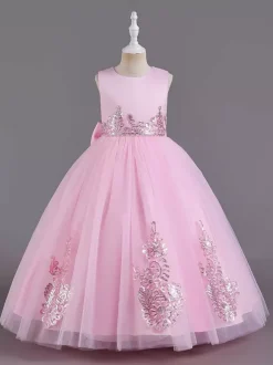Robes de demoiselle d'honneur en tissu satiné vert sans manches col bijou robes de demoiselle d'honneur