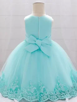Robes de demoiselle d'honneur blanches robes d'occasion spéciale dentelle Champagne sans manches col bijou robes de demoiselle d'honneur
