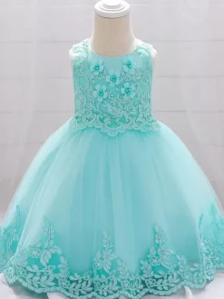Robes de demoiselle d'honneur blanches robes d'occasion spéciale dentelle Champagne sans manches col bijou robes de demoiselle d'honneur