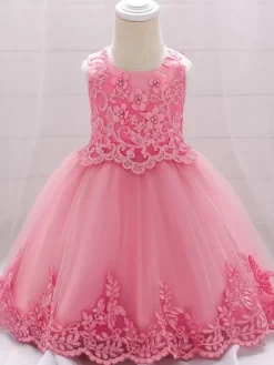 Robes de demoiselle d'honneur blanches robes d'occasion spéciale dentelle Champagne sans manches col bijou robes de demoiselle d'honneur