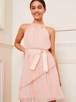 Robes de demoiselle d'honneur de mariage Robes pour occasions spéciales Vert pastel Sans manches Plissé