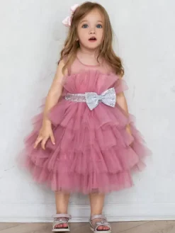 Robes de demoiselle d'honneur blanches en Tulle rose camée sans manches col bijou robes de demoiselle d'honneur