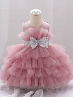 Robes de demoiselle d'honneur blanches en Tulle rose camée sans manches col bijou robes de demoiselle d'honneur