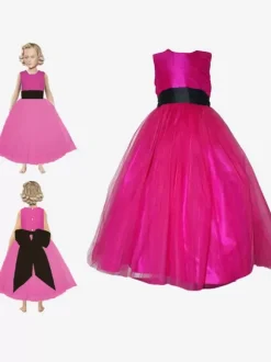 Robes de demoiselle d'honneur de mariage Robes pour occasions spéciales Pêche Sans manches N艙uds