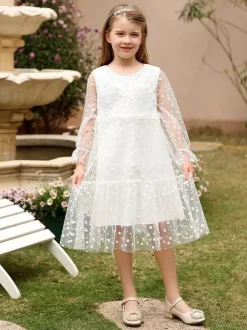 Robes de demoiselle d'honneur de mariage belles robes de soirée pour enfants robe de demoiselle d'honneur de mariage robes de demoiselle d'honneur à manches longues en dentelle