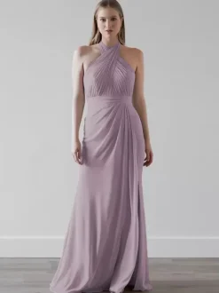 Robes de demoiselle d'honneur en mousseline de soie sirène longueur au sol robe de soirée de mariage