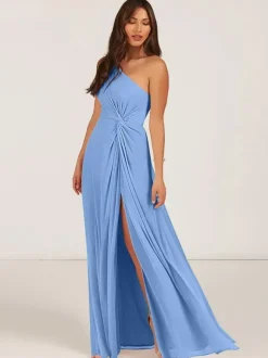 Robes de demoiselle d'honneur robe de bal longueur au sol fermeture éclair en mousseline de soie robe de soirée de mariage