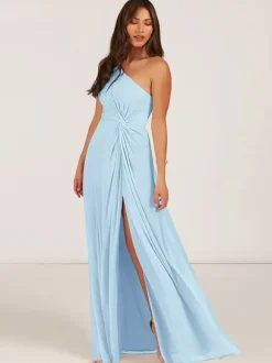 Robes de demoiselle d'honneur robe de bal longueur au sol fermeture éclair en mousseline de soie robe de soirée de mariage