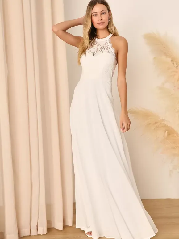 Robes de demoiselle d'honneur dos nu dos nu illusion A-line robes de soirée de mariage maxi