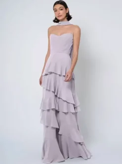 Robes de demoiselle d'honneur robe de bal longueur au sol dos nu en mousseline de soie robe de soirée de mariage