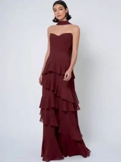 Robes de demoiselle d'honneur robe de bal longueur au sol dos nu en mousseline de soie robe de soirée de mariage