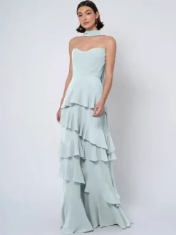 Robes de demoiselle d'honneur robe de bal longueur au sol dos nu en mousseline de soie robe de soirée de mariage