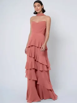 Robes de demoiselle d'honneur robe de bal longueur au sol dos nu en mousseline de soie robe de soirée de mariage