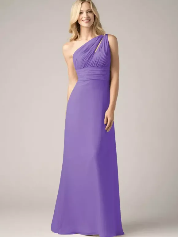 Robes de demoiselle d'honneur champagne en mousseline de soie dos nu froncé robe de bal trapèze