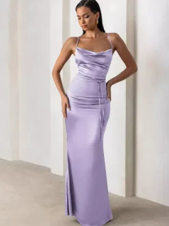 Robes de demoiselle d'honneur gaine longueur au sol fermeture éclair en tissu satiné robes formelles