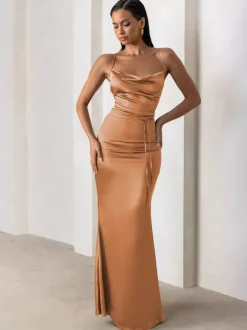Robes de demoiselle d'honneur gaine longueur au sol fermeture éclair en tissu satiné robes formelles