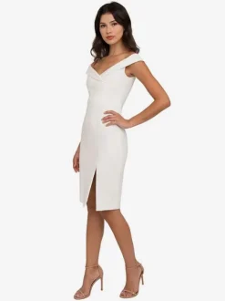 Robes de fête d'anniversaire Robe courte à épaules dénudées et fente haute