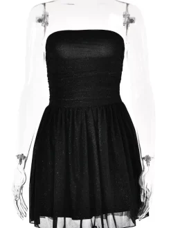 Robes De Soirée Courte Robe Semi-Formelle Sans Bretelles Avec N艙uds En Tulle